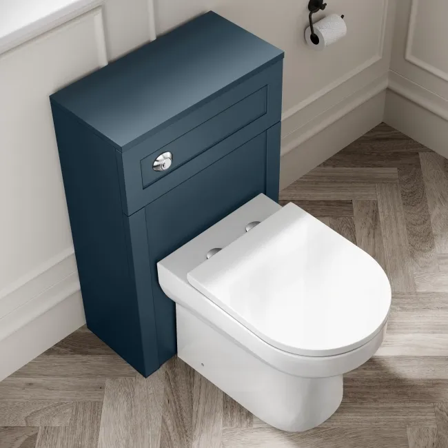 Milos Navy Blue Combination Vanity Basin and Miami Toilet 1000mm - Chrome Handles