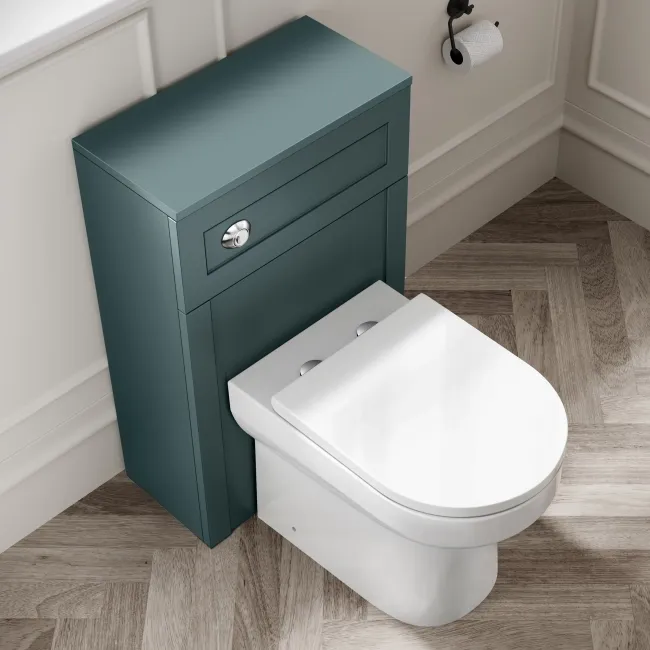 Milos Mystic Green Combination Vanity Basin and Miami Toilet 1000mm - Chrome Handles