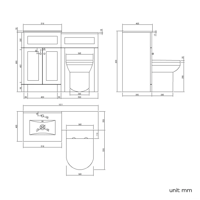 Milos Mystic Green Combination Vanity Basin and Miami Toilet 1000mm - Chrome Handles