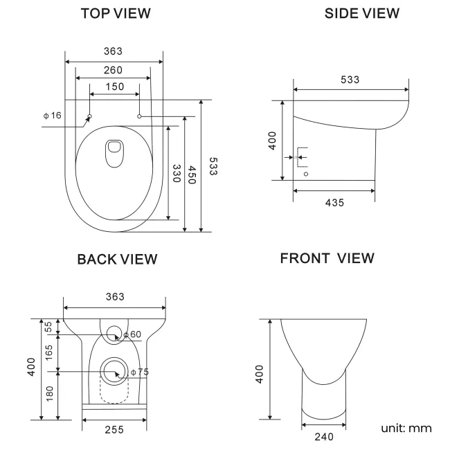 Sicily Fluted Coastal White Combination Vanity Basin and Aruba Toilet 1500mm - Black Accents