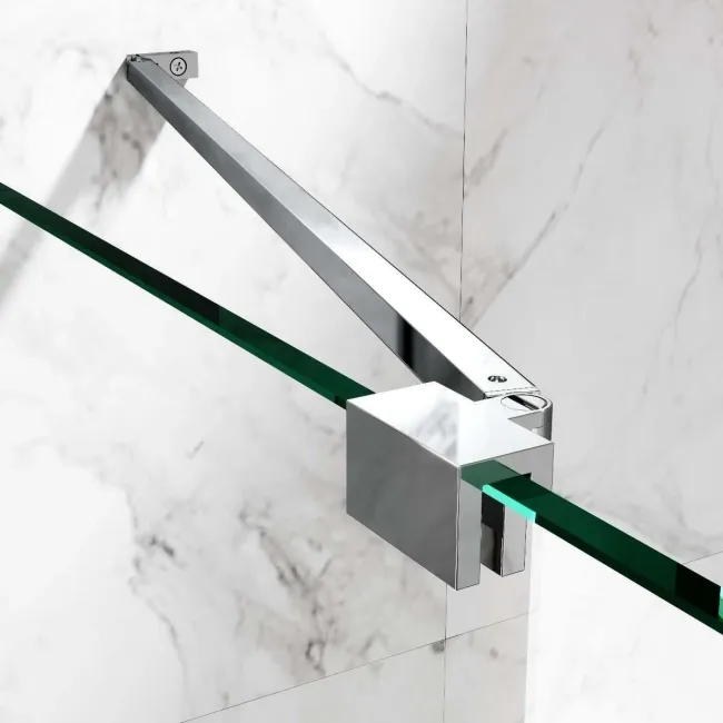 Copenhagen Easy Clean 8mm Walk In Shower Enclosure 900mm & 800mm Glass with Pivotal Return Panel