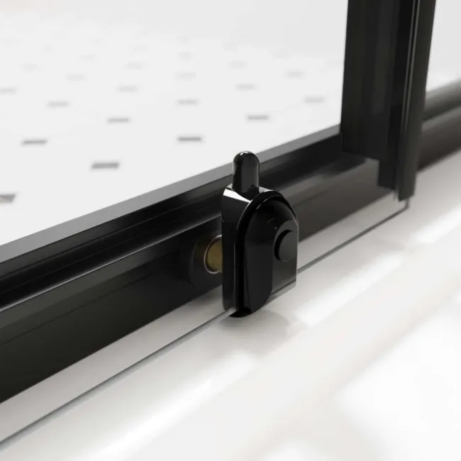 London Matt Black Grid 6mm Sliding Shower Enclosure 1100x700mm