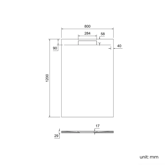 Tokyo Rectangular Matt Grey Slate Texture Stone Shower Tray 1200x800mm