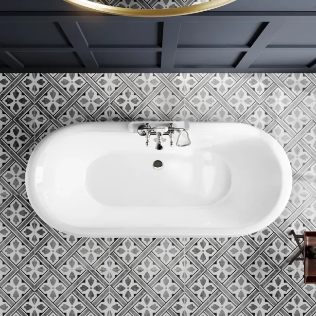Grosvenor 1800mm Roll Top Bath - Chrome Ball Feet