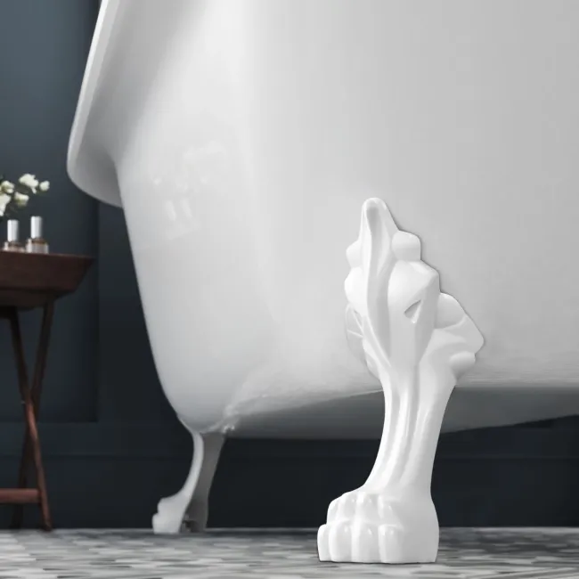 Grosvenor 1800mm Roll Top Bath - White Claw Feet