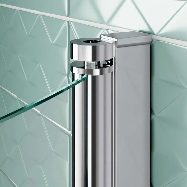 P Shaped 1600 Shower Bath with Front Panel & 4mm Screen - Right Handed