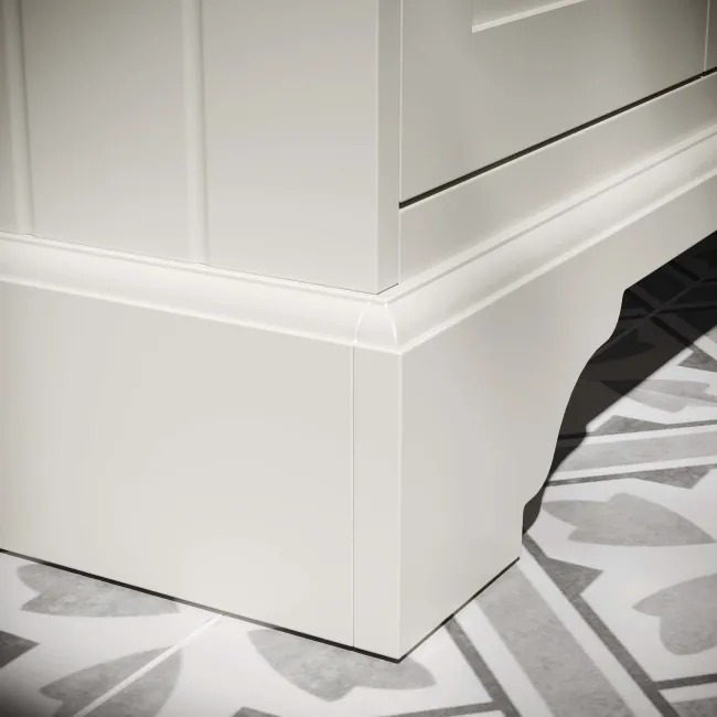 Lucia Chalk White Double Vanity With Oak Effect Top & Curved Counter Top Basin 1200mm