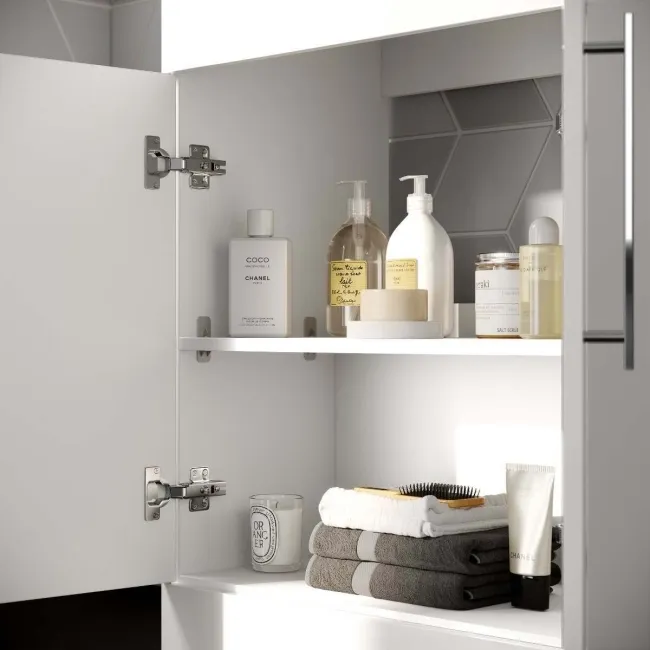 Avon Gloss White Vanity with Marble Top & Oval Counter Top Basin 600mm