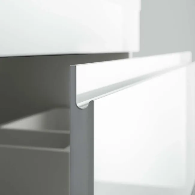 Trent Gloss White Vanity Drawer with Curved Counter Top Basin 800mm