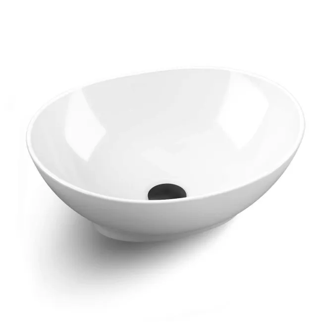 Avon Stone Grey Wall Hung Drawer Vanity with Oval Counter Top Basin 600mm - Black Accents