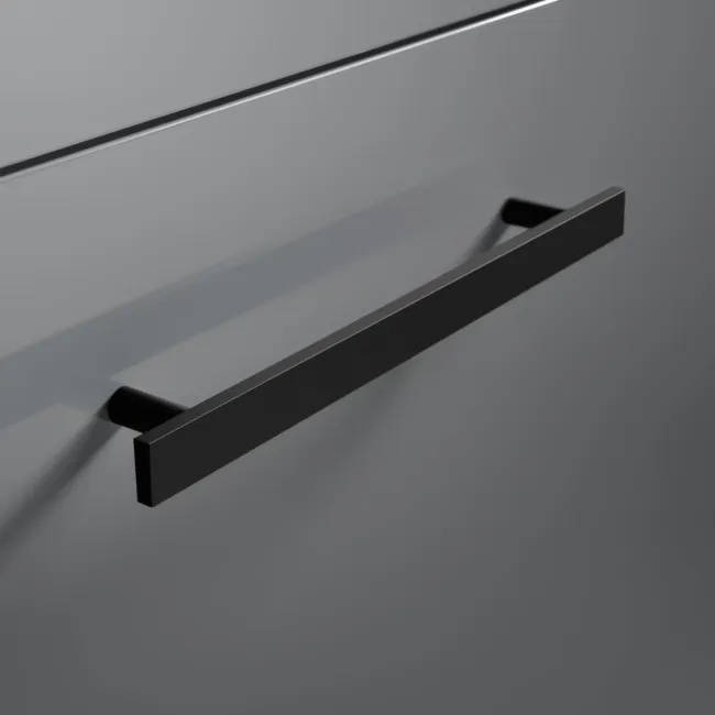 Avon Stone Grey Combination Basin Drawer and Miami Toilet 1100mm - Black Accents