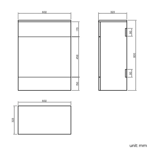 Harper Gloss White Combination Vanity Basin and Atlanta Toilet 1500mm - Black Accents