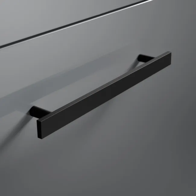 Avon Stone Grey Combination Basin Drawer and Boston Toilet 1100mm - Black Accents - Left Handed