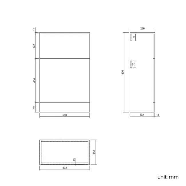 Inky Blue Slimline Back To Wall Unit and Denver Toilet - Black Accents