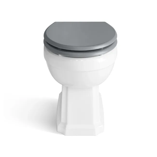 Monaco Dove Grey Combination Vanity Basin and Hudson Toilet with Wooden Seat 1200mm - Brass Knurled Handles