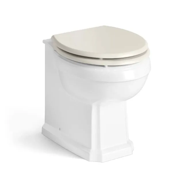 Monaco Chalk White Combination Vanity Traditional Basin with Marble Top & Hudson Toilet with Wooden Seat 1200mm - Brass Knurled Handles