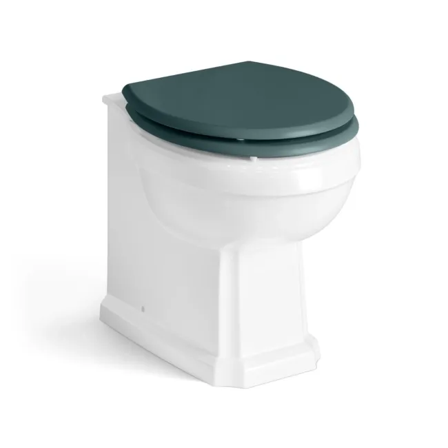 Monaco Midnight Green Combination Vanity Traditional Basin with Marble Top & Hudson Toilet with Wooden Seat 1200mm - Brass Knurled Handles