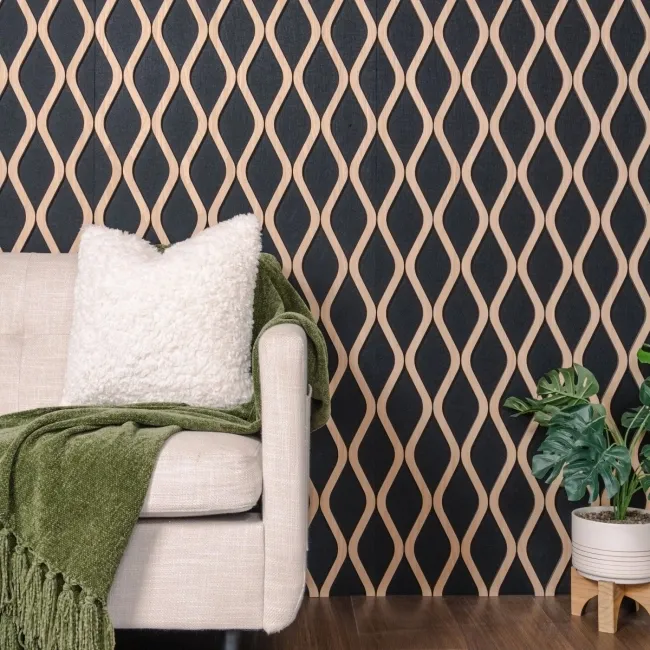 Trepanel® Oak Wave Lattice Acoustic Wood Slat Panels