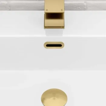 Brushed Brass Pill Basin Overflow Ring