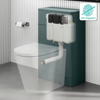 Detroit Cable Operated Concealed Cistern With Brushed Gunmetal Square Push Button