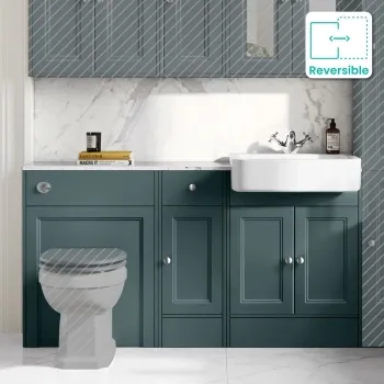 Monaco Midnight Green Combination Vanity Basin with Marble Top 1500mm (Excludes Pan & Cistern)