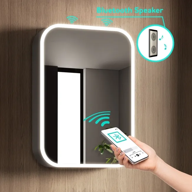 Willow Illuminated LED Mirror Cabinet With BLUETOOTH Speaker & USB Port 700x500mm