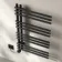 Cannes Electric Matt Black Designer Heated Towel Rail 800x500mm