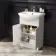 Capri Cotton White Basin Vanity and Back To Wall Unit 1050mm (Excludes Toilet) - Chrome Handles