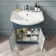 Capri Navy Blue Combination Vanity Basin and Aruba Toilet 1150mm - Chrome Handles