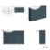 Capri Navy Blue Basin Vanity and Back To Wall Unit 1350mm (Excludes Toilet) - Chrome Handles