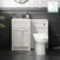 Milos Cotton White Combination Vanity Basin and Aruba Toilet 1000mm - Chrome Handles