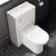Milos Cotton White Combination Vanity Basin and Aruba Toilet 1000mm - Chrome Handles