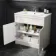 Milos Cotton White Combination Vanity Basin and Aruba Toilet 1300mm - Chrome Handles