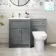 Milos Fog Grey Combination Vanity Basin and Aruba Toilet 1100mm - Chrome Handles