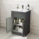 Milos Slate Grey Combination Vanity Basin and Aruba Toilet 1000mm - Chrome Handles