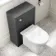 Milos Slate Grey Combination Vanity Basin and Aruba Toilet 1100mm - Chrome Handles