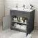 Milos Slate Grey Combination Vanity Basin and Aruba Toilet 1300mm - Chrome Handles