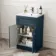 Milos Navy Blue Combination Vanity Basin and Aruba Toilet 1000mm - Chrome Handles