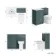 Milos Mystic Green Combination Vanity Basin and Aruba Toilet 1000mm - Chrome Handles