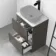 Corsica Tungsten Grey Drawer Vanity with Marble Top 600mm - Excludes Counter Top Basin