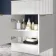 Havana Fluted Coastal White Cabinet with Marble Top & Nevis Basin 800mm - Brushed Brass Accents