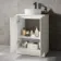 Crete Fluted Linen White Vanity with Marble Top & Nevis Basin 600mm