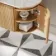 Positano Natural Oak Curved Wall Hung Vanity Drawer with Carrara Marble Top 1000mm - Basin Not Included
