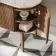 Positano Natural Walnut Curved Vanity Unit with Carrara Marble Top 1200mm - Basin Not Included