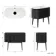 Positano Black Oak Curved Vanity Unit with Carrara Marble Top 1000mm - Basin Not Included
