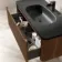 Sorrento Fluted Black Walnut Wall Hung Drawer Vanity with Black Basin 1000mm