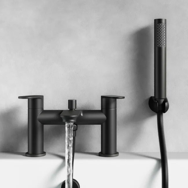 Anker Matt Black Bath Filler & Handheld Shower