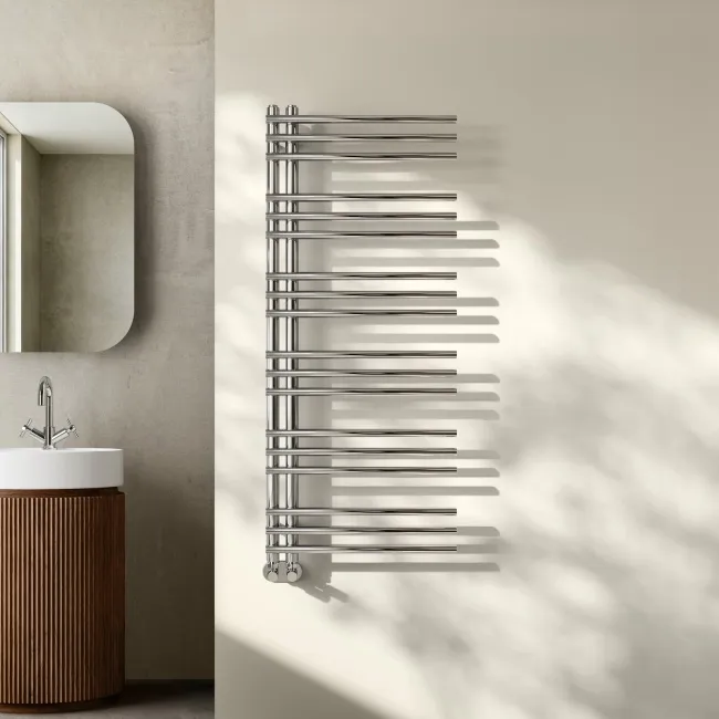 Cannes Chrome Designer Heated Towel Rail 1200x500mm