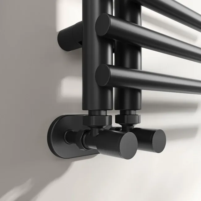 Cannes Matt Black Designer Heated Towel Rail 1600x500mm