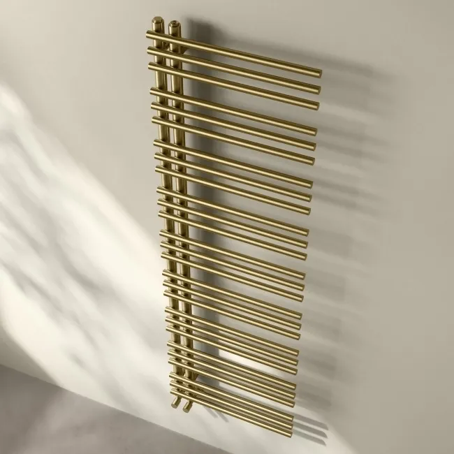 Cannes Brushed Brass Designer Heated Towel Rail 1600x500mm